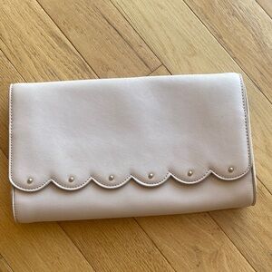 Kelly & Katie Scalloped Cream Clutch